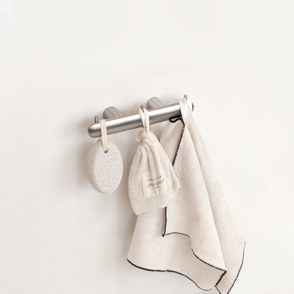 Three-Hook Hanger – Corona – Brushed Stainless Steel