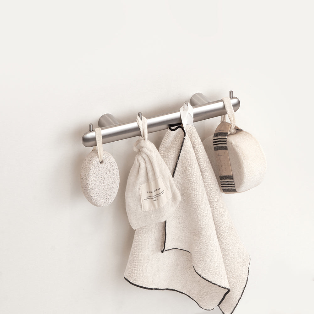 Four-Hook Hanger – Corona – Brushed Stainless Steel