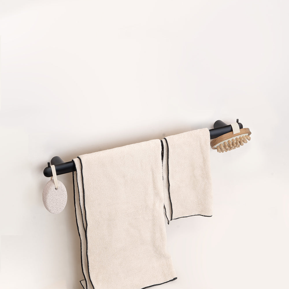Towel Bar With Two Hooks – Corona – Matt Black