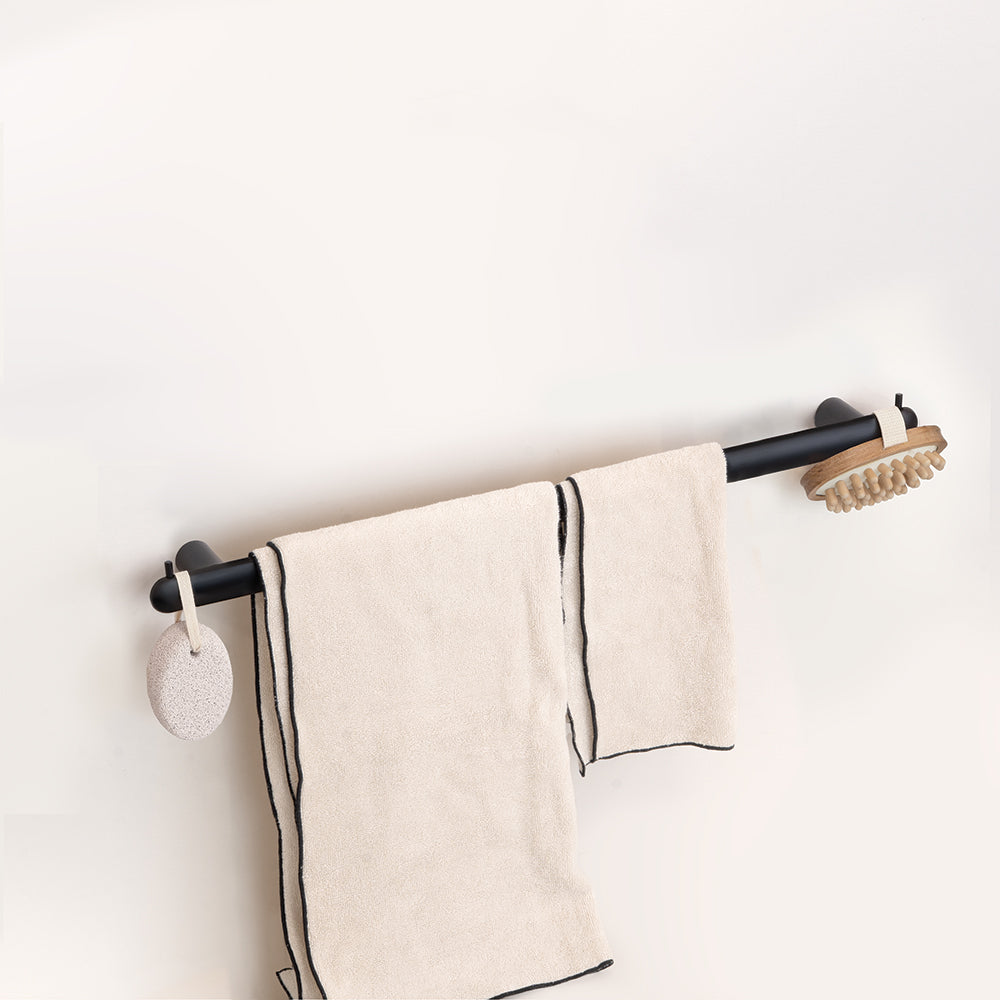 Towel Bar With Two Hooks – Corona – Matt Black