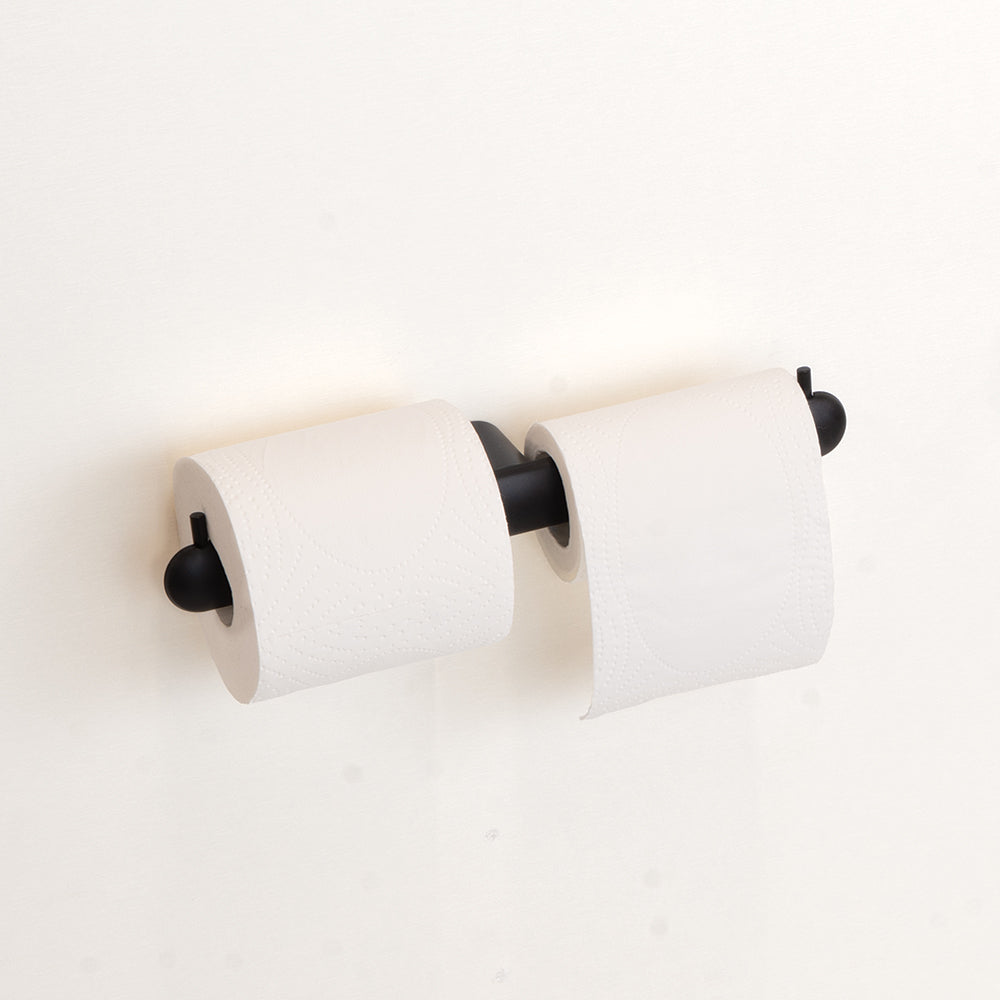 Double Toilet Roll Holder – Corona – Matt Black