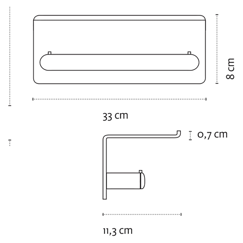 Double Toilet Roll Holder with Shelf – Corona – Matt Black