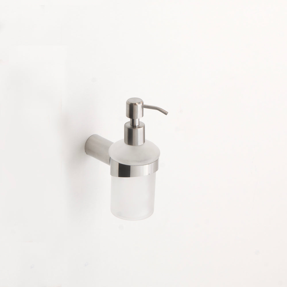Glass Soap Dispenser – Corona – Polished Stainless Steel
