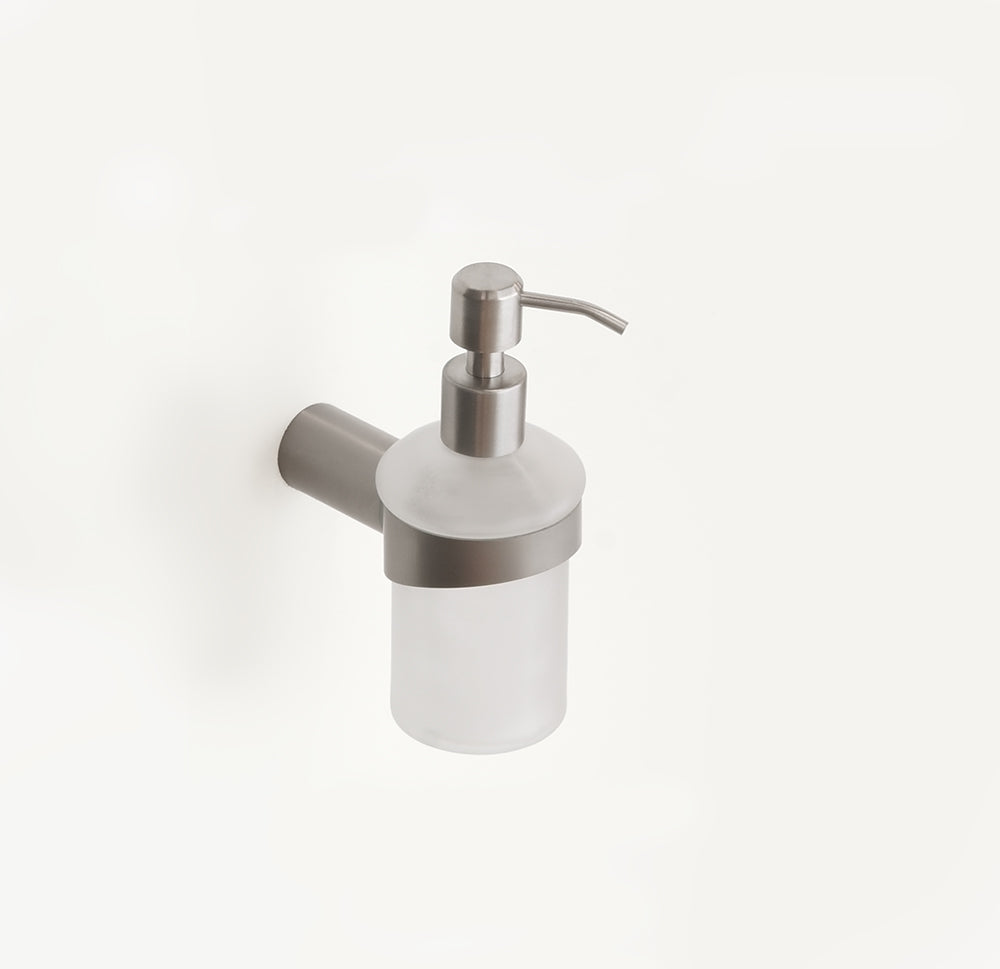 Glass Soap Dispenser – Corona – Brushed Stainless Steel