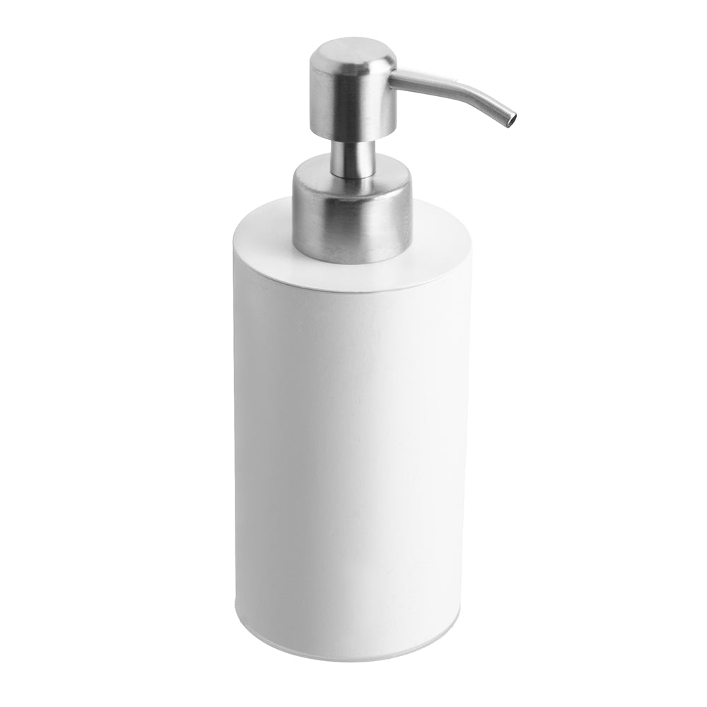 KAPITAN freestanding soap dispenser, 250 ml, metal pump — matt white