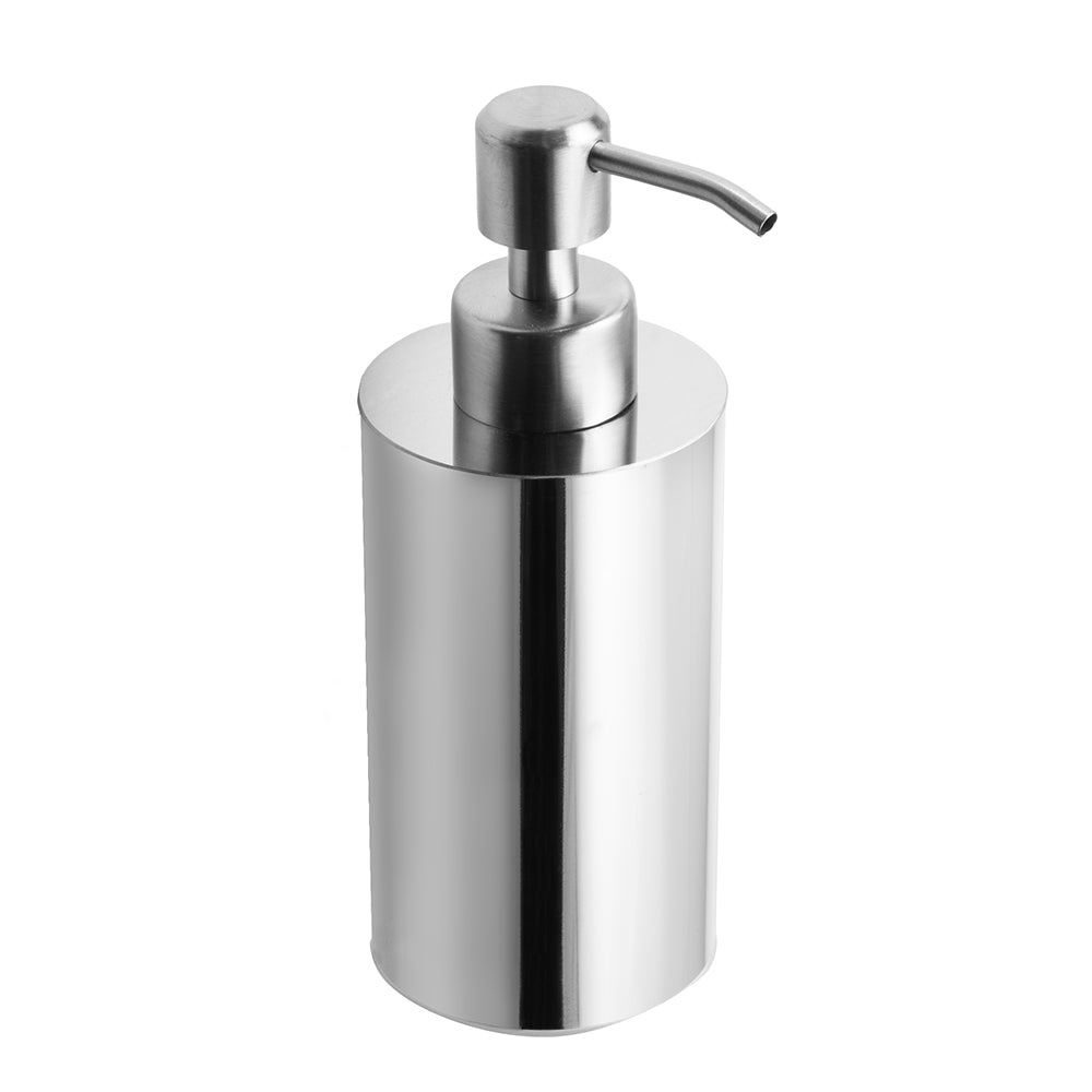 KAPITAN freestanding soap dispenser, 250 ml, metal pump — polished