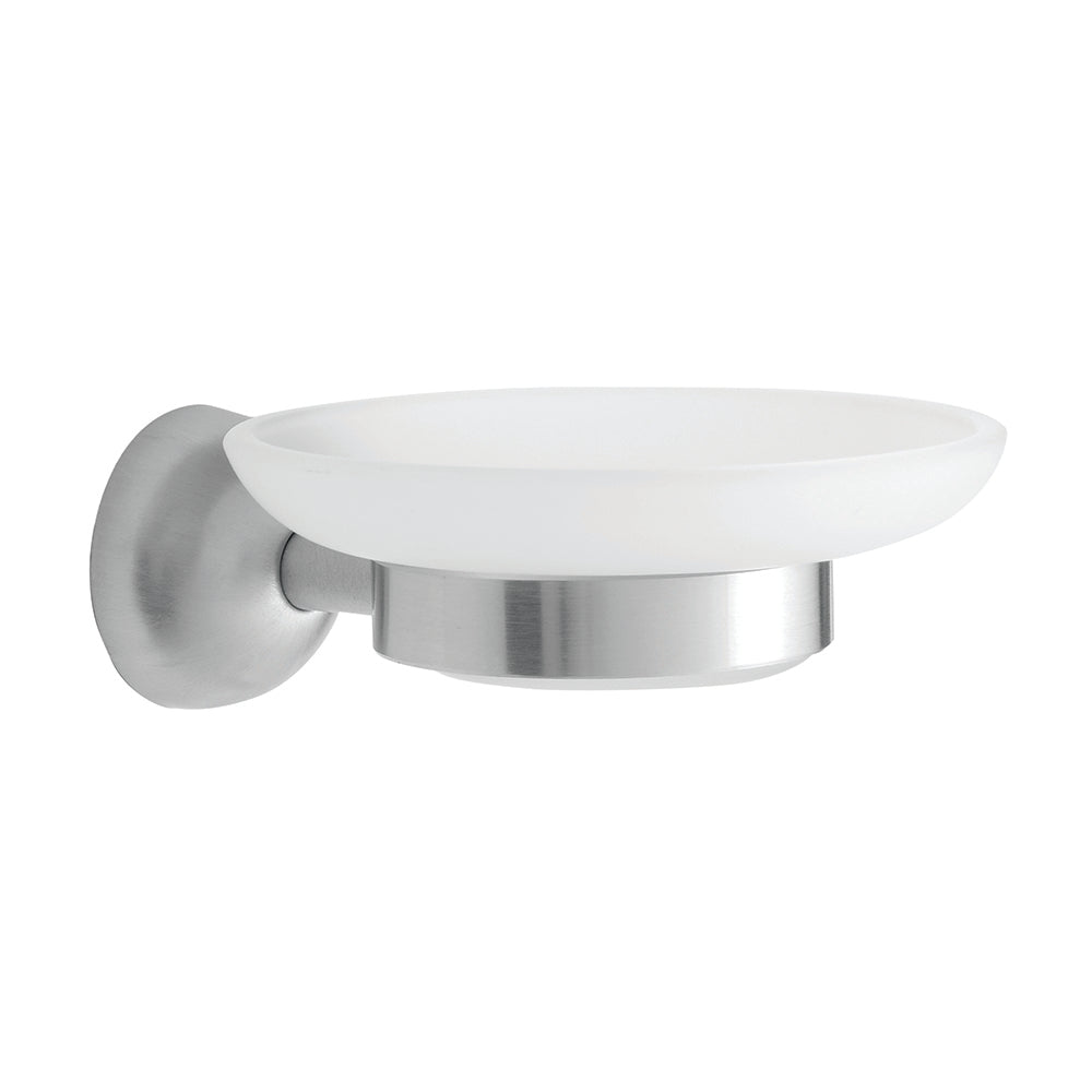 Glass Soap Dish – CLASSICO – Brushed Stainless Steel