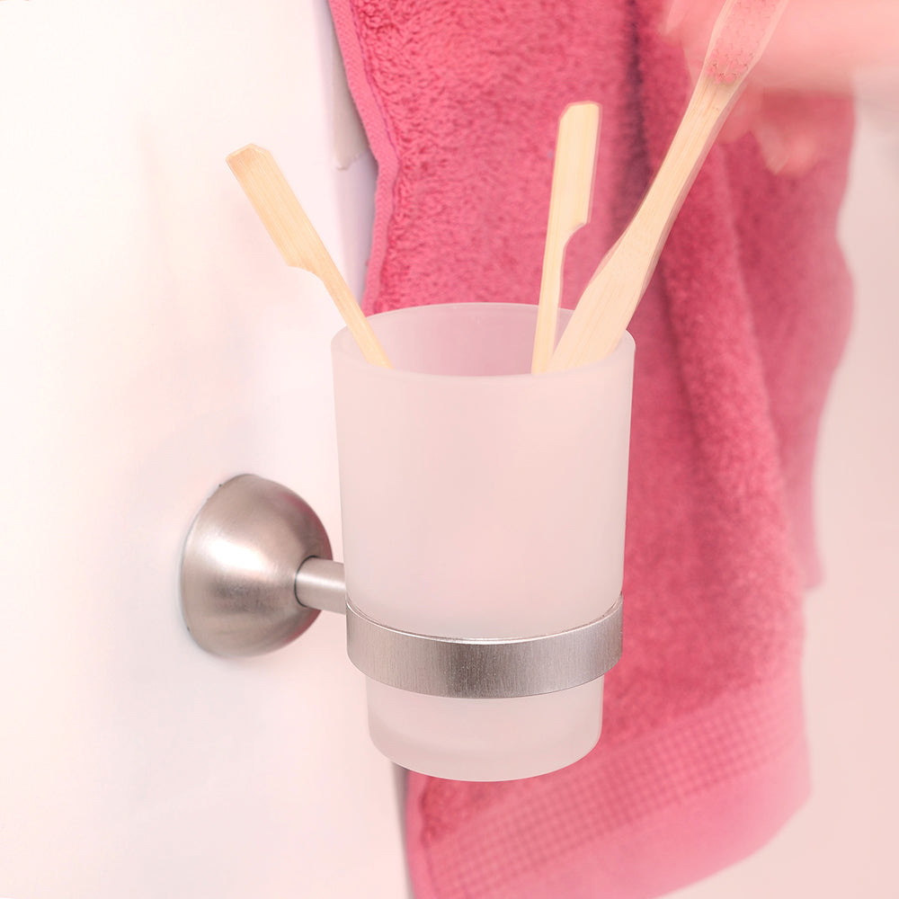 Glass Tumbler Holder – CLASSICO – Brushed Stainless Steel — interior view