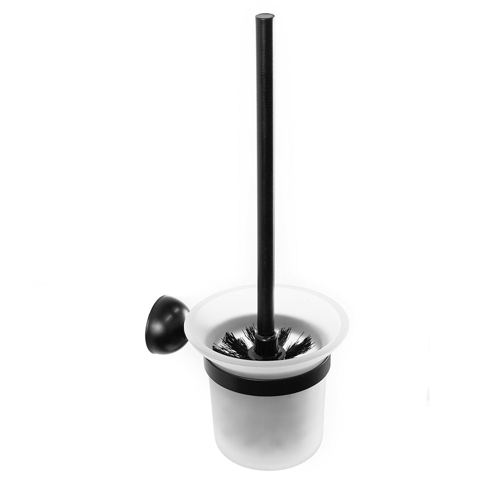 Wall-Mounted Glass Toilet Brush Holder – CLASSICO – Matt Black
