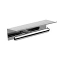 Double Toilet Roll Holder with Shelf – Corona – Polished Stainless Steel