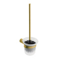 Wall-mounted Toilet Brush Holder With Glass Container – Corona – Brushed Gold