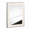 Framed LED Bathroom Mirror – Brushed Stainless Steel — product visualization