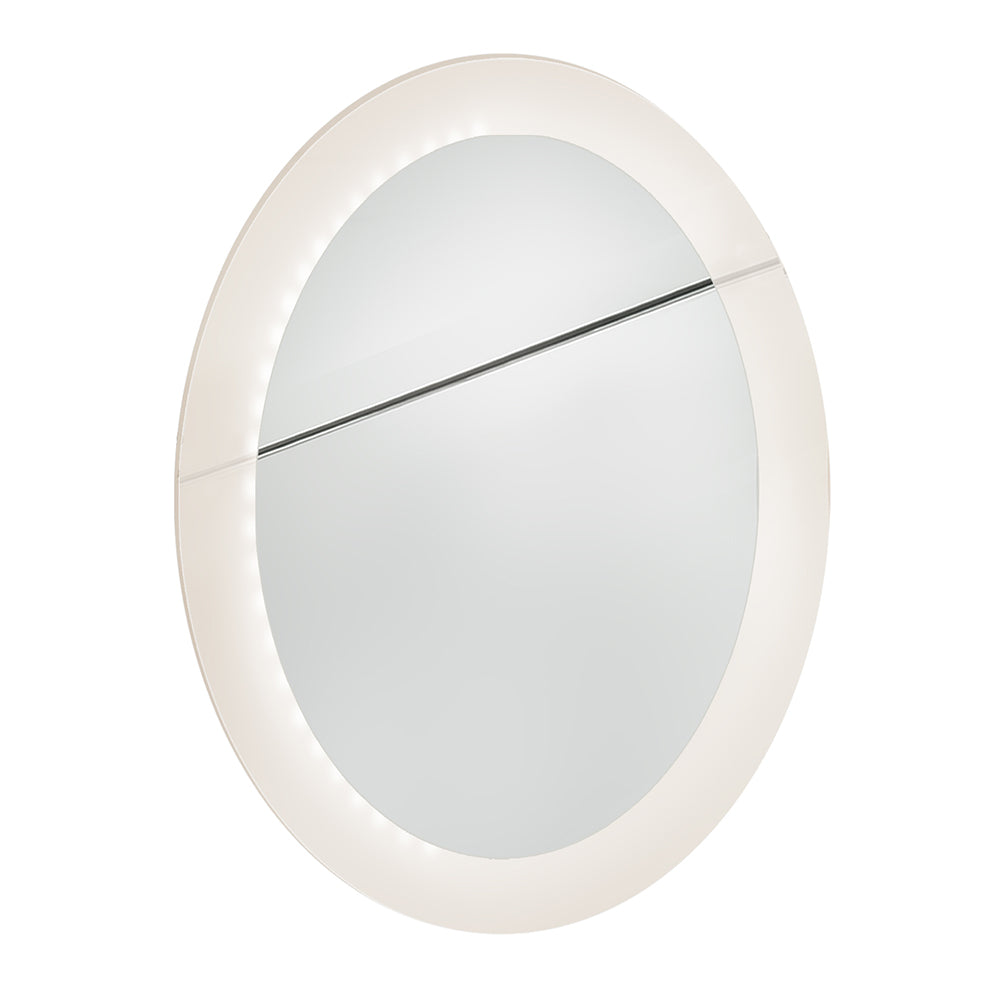 Round LED Bathroom Mirror with Illuminated Border