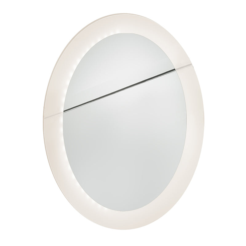 Round LED Bathroom Mirror with Illuminated Border