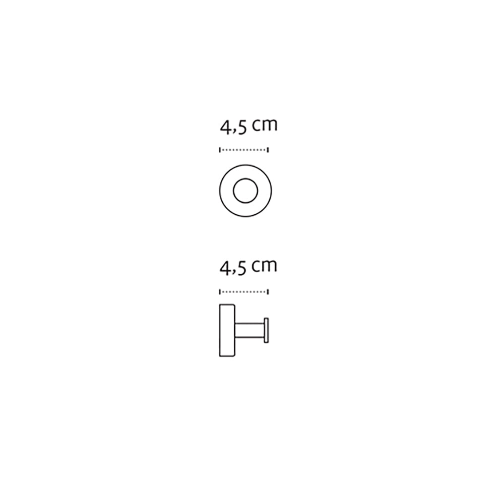Single Hook – MODERNO – Matt White — dimensions
