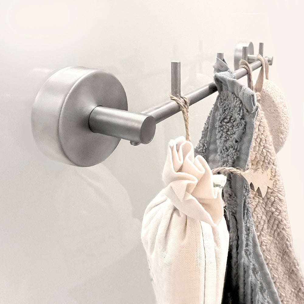 Four-Hook Rack – MODERNO – Brushed Stainless Steel — interior view