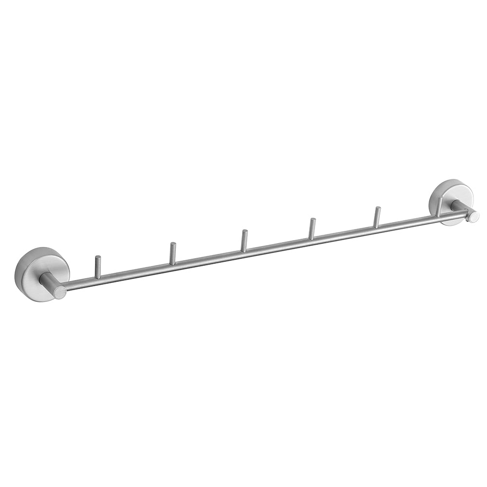 Six-Hook Rack – MODERNO – Brushed Stainless Steel