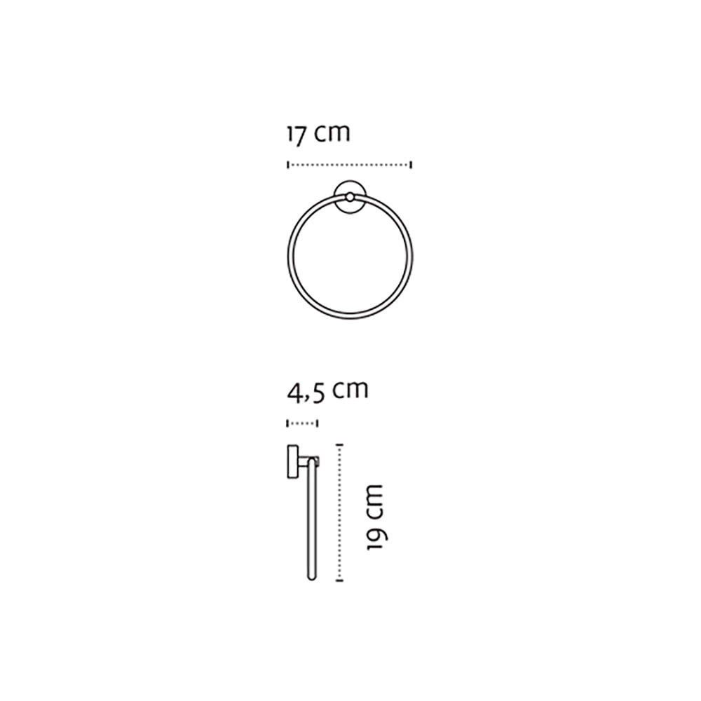 Round Towel Ring – MODERNO – Matt White — dimensions