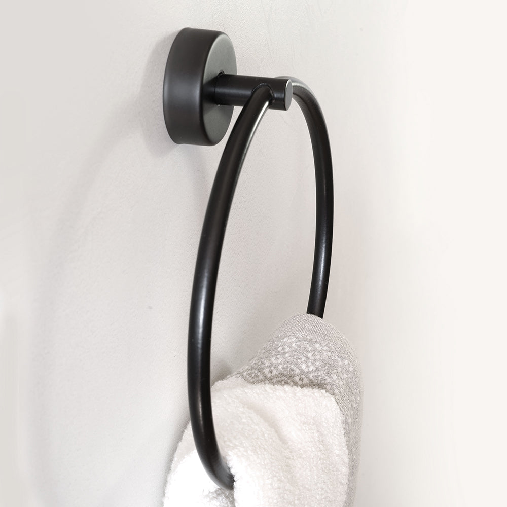 Round Towel Ring – MODERNO – Matt Black — interior view