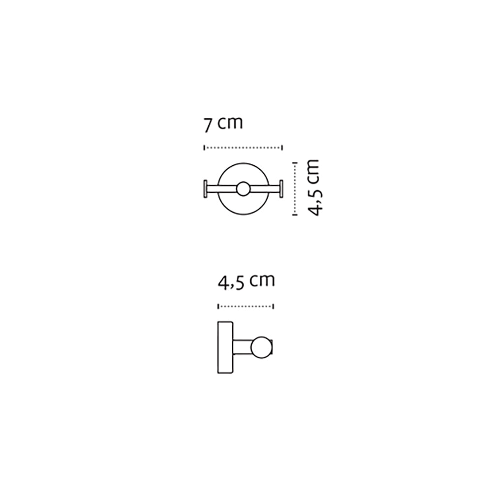 Two-Hook Hanger – MODERNO – Matt White — dimensions