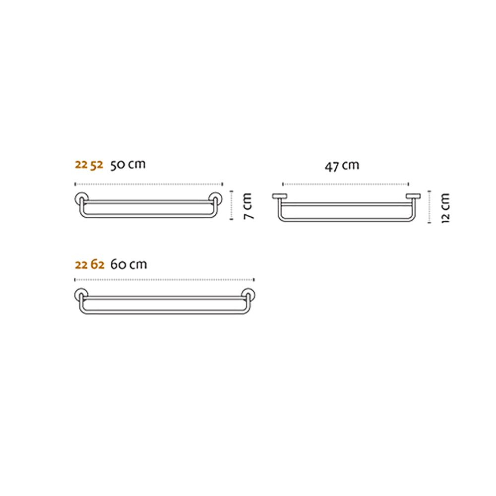Double Towel Bar – MODERNO – Matt White — dimensions