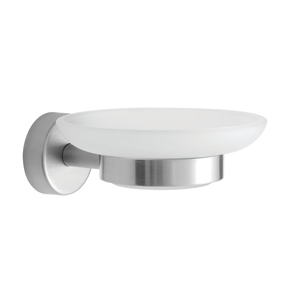 Glass Soap Dish – MODERNO – Brushed Stainless Steel