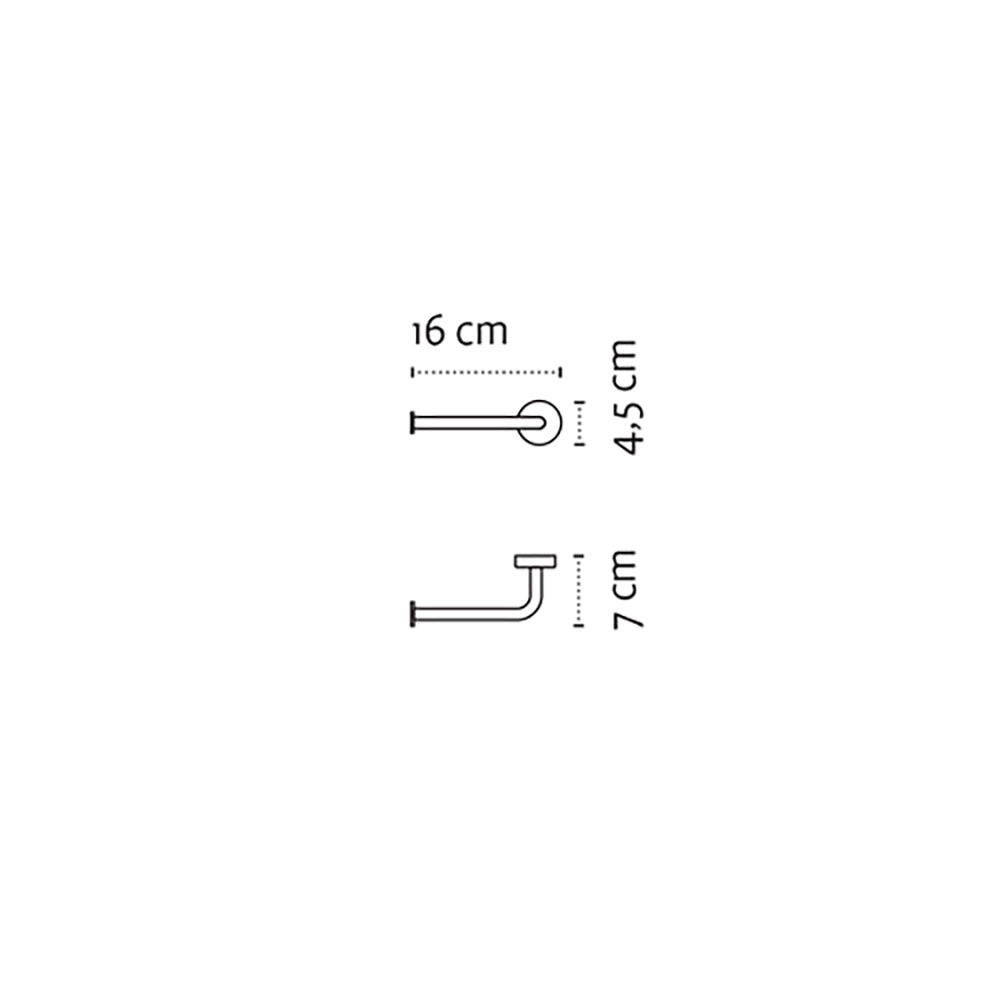Toilet Roll Holder – MODERNO – Matt White — dimensions
