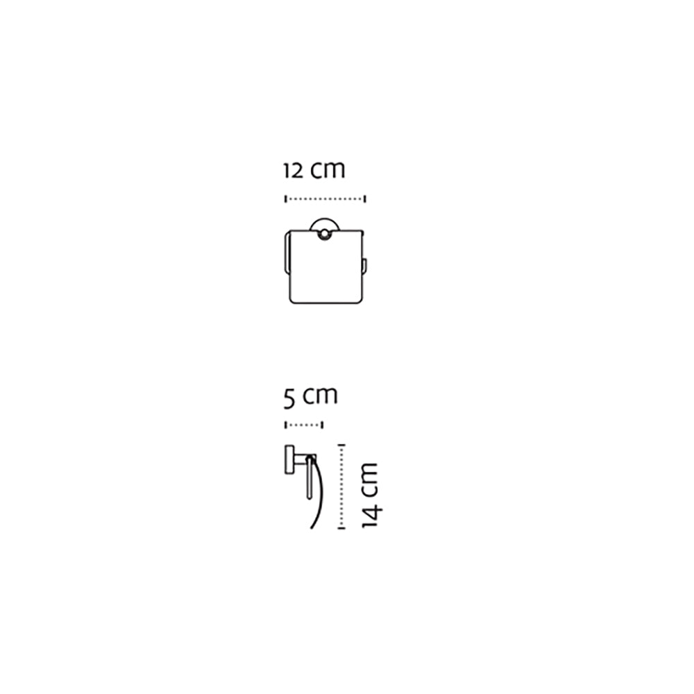 Toilet Roll Holder with Cover – MODERNO – Matt White — dimensions