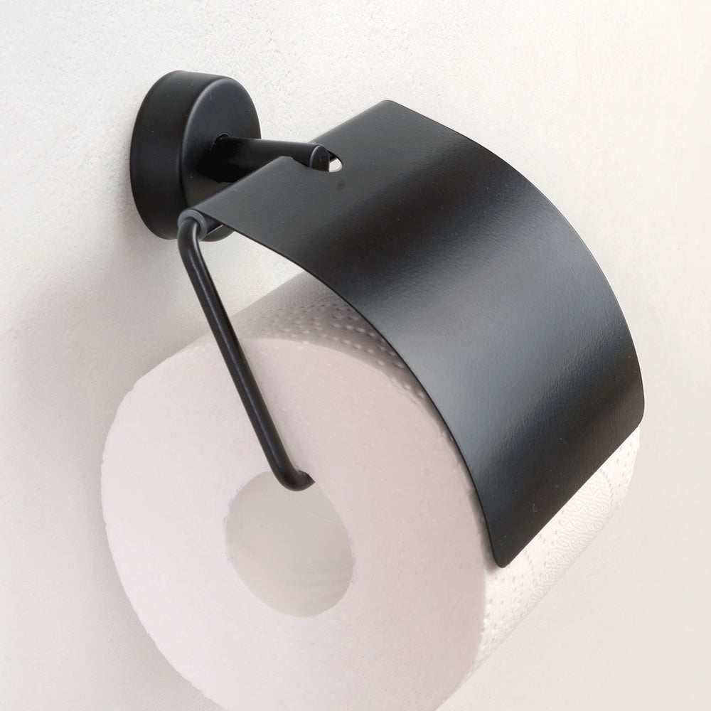 Toilet Roll Holder with Cover – MODERNO – Polished Stainless Steel — interior view