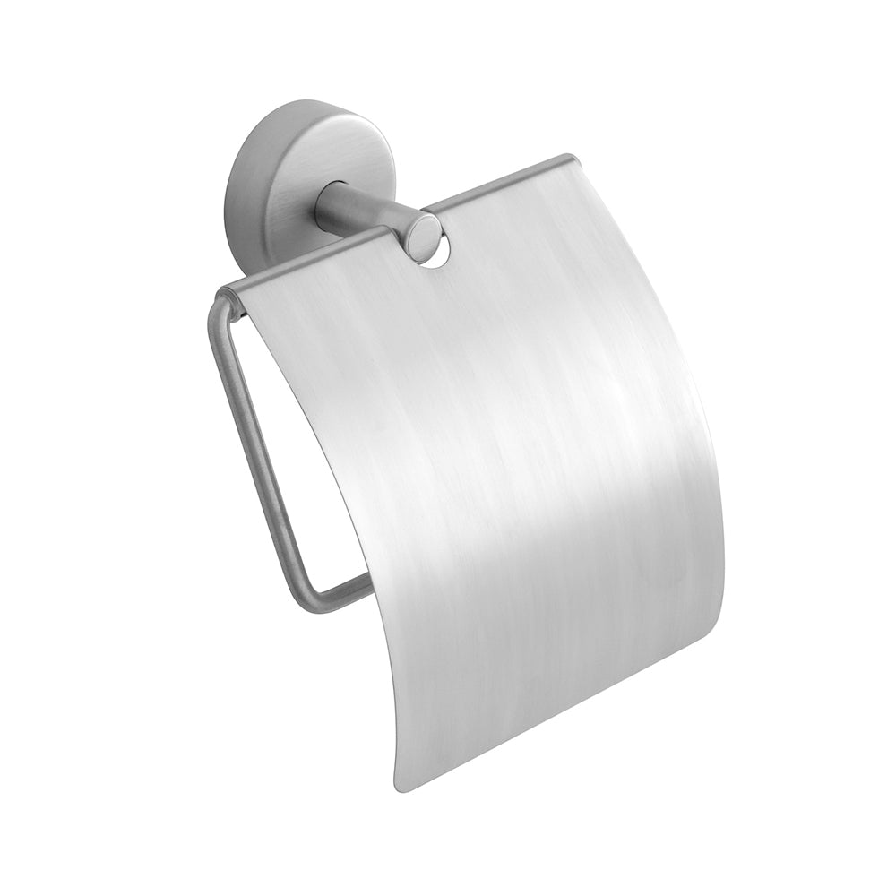 Toilet Roll Holder with Cover – MODERNO – Brushed Stainless Steel