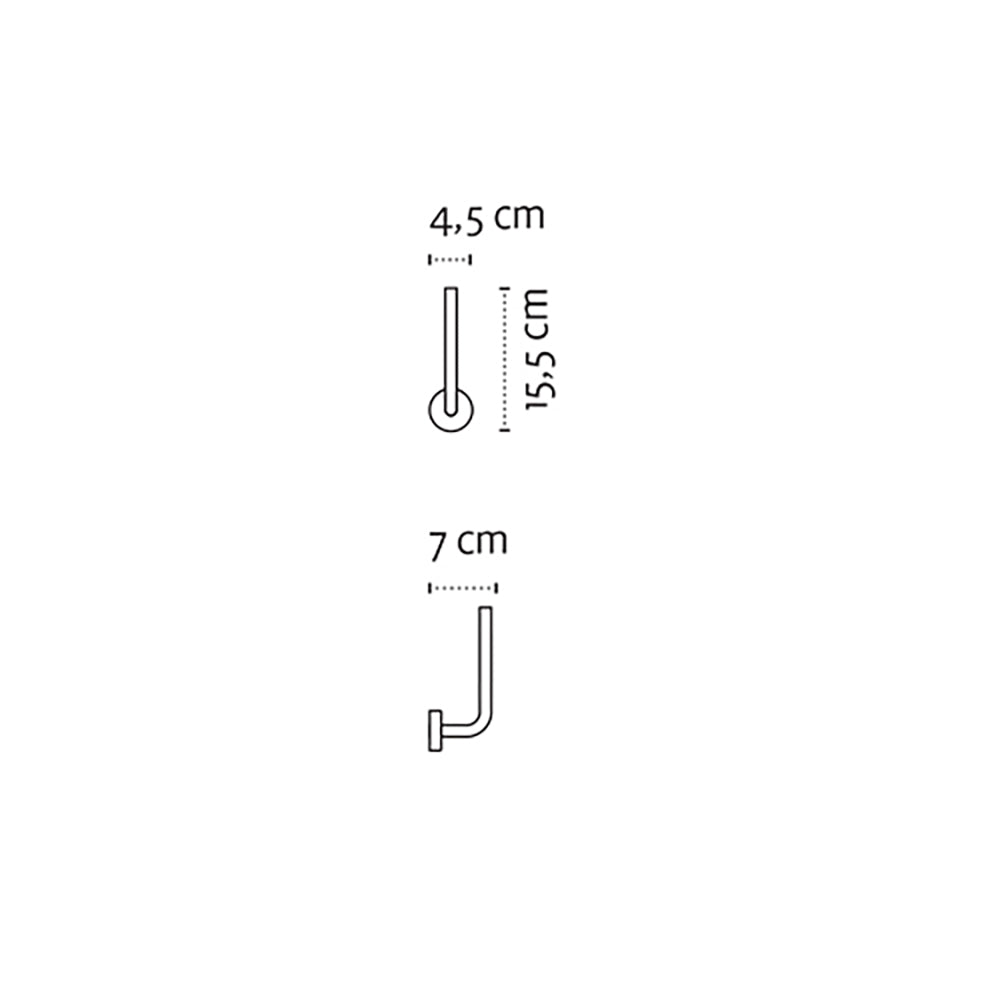 Straight Toilet Roll Holder – MODERNO – Matt White — dimensions