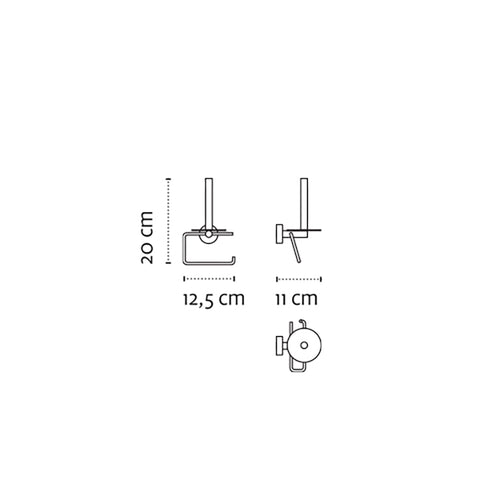 Double Toilet Roll Holder – MODERNO – Matt White — dimensions