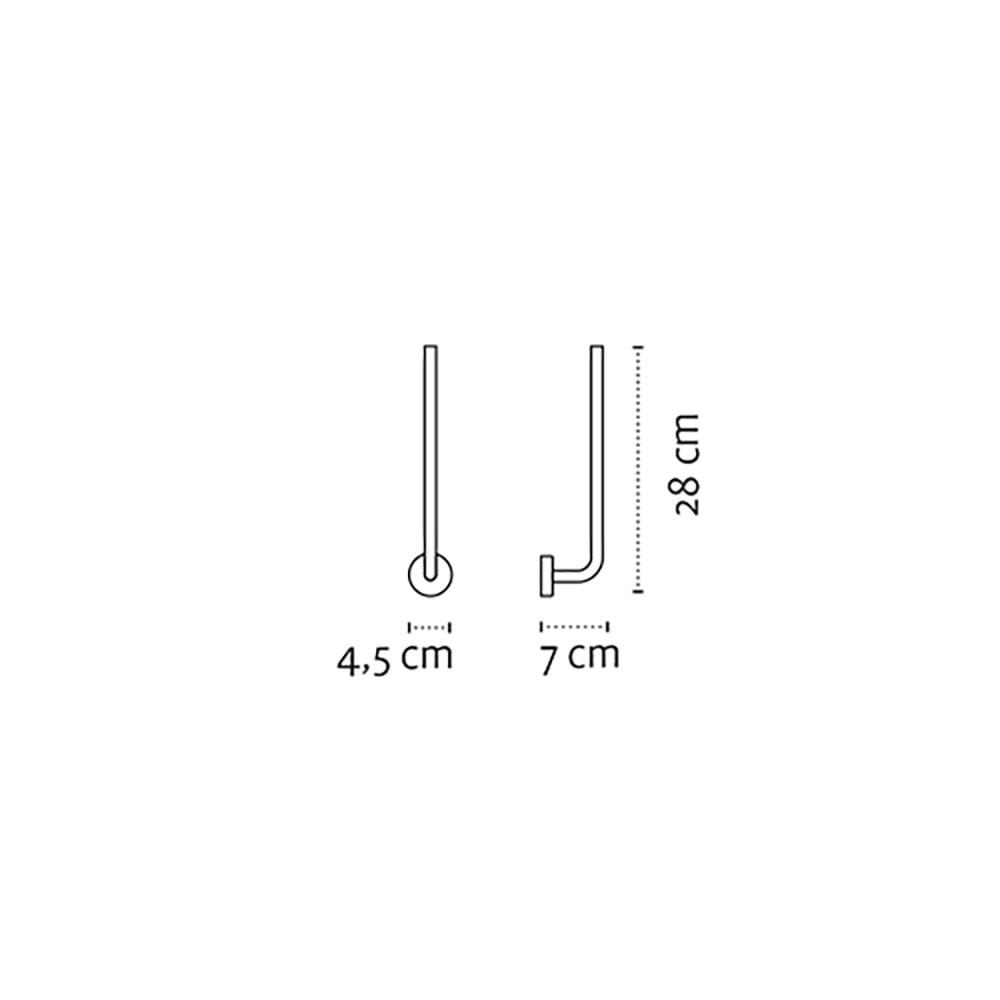 Double Straight Toilet Roll Holder – MODERNO – Matt White — dimensions