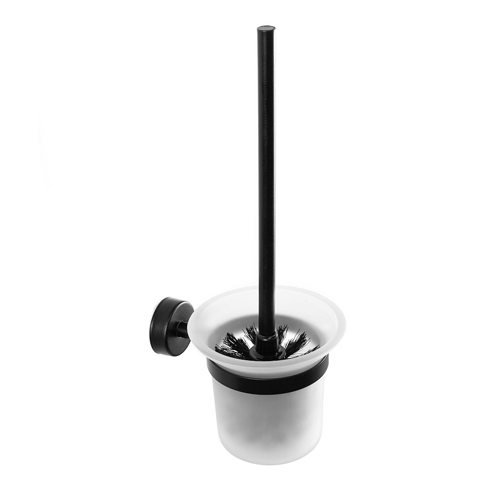 Wall-Mounted Glass Toilet Brush Holder – MODERNO – Matt Black