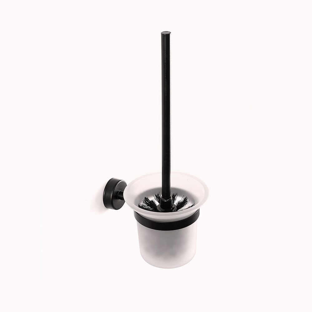 Wall-Mounted Glass Toilet Brush Holder – MODERNO – Matt Black — interior view