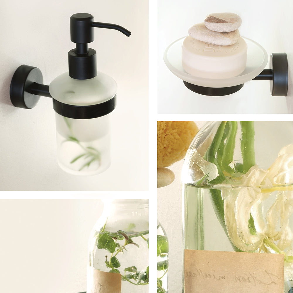 Wall-Mounted Soap Dispenser 180 ml – MODERNO – Matt Black — interior view