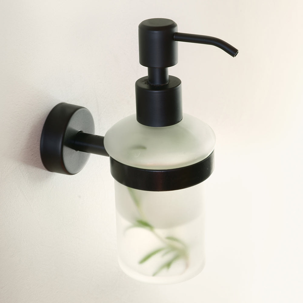 Wall-Mounted Soap Dispenser 180 ml – MODERNO – Matt Black — interior view