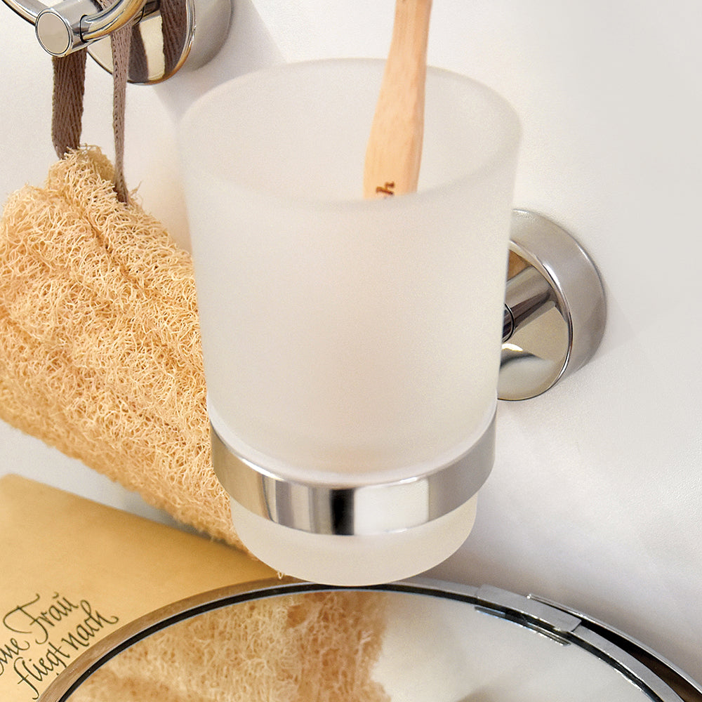 Glass Tumbler Holder – MODERNO – Polished Stainless Steel