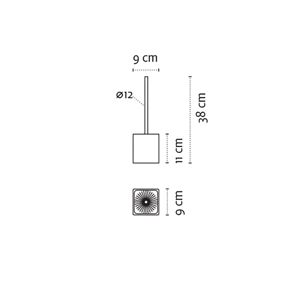 Freestanding Toilet Brush Holder – NEO – Matt White – dimensions