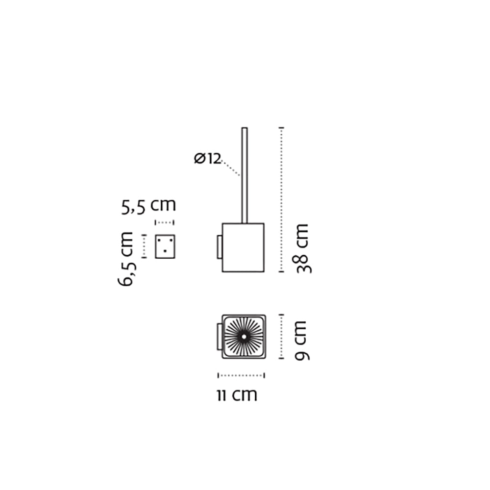Wall-Mounted Toilet Brush Holder – NEO – Matt White – dimensions