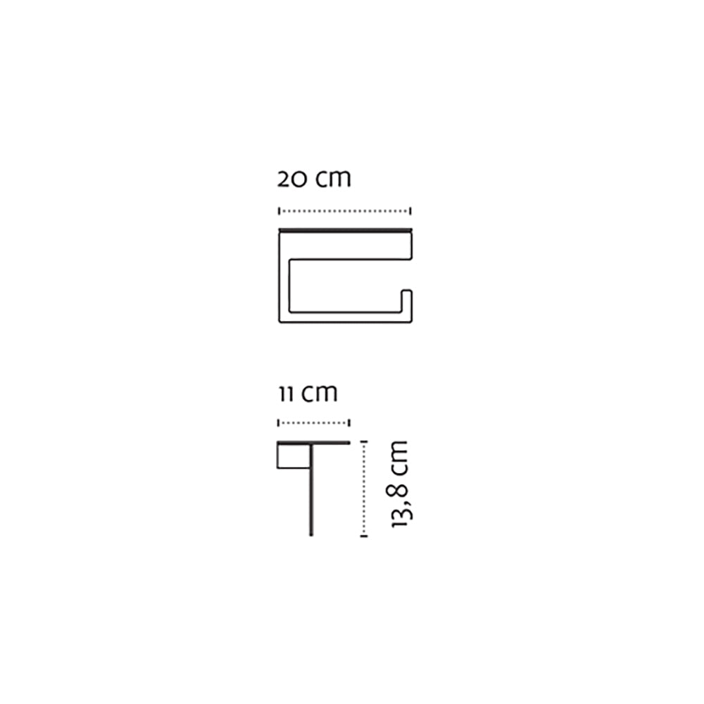 Towel Ring with Shelf – NEO – Matt White – dimensions