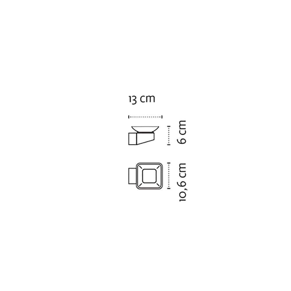 Glass Soap Dish – NEO – Matt White – dimensions