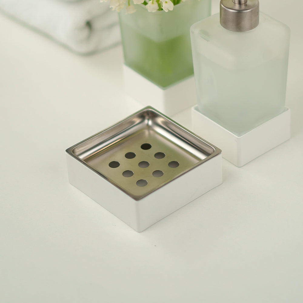 Freestanding Wire Soap Dish – NEO – Matt White – product view