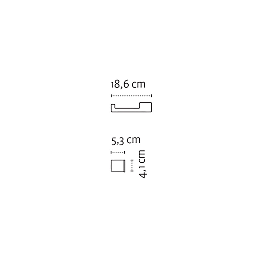 Toilet Roll Holder – Left – NEO – Matt White – dimensions