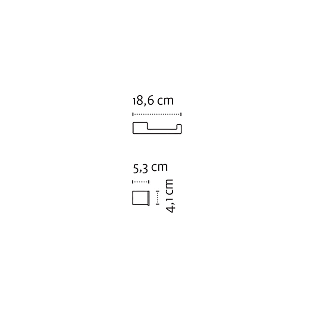 Toilet Roll Holder – Right – NEO – Matt White – dimensions