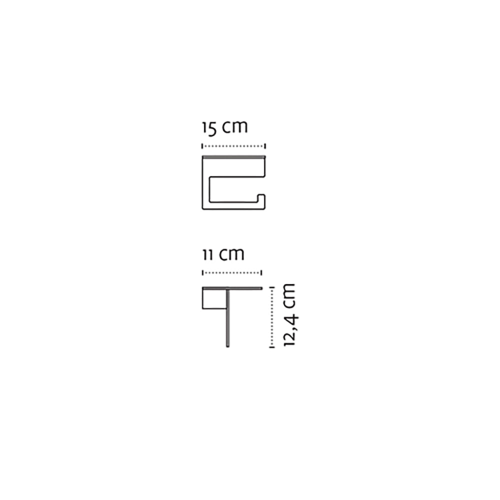 Straight Toilet Roll Holder – NEO – Matt White – dimensions