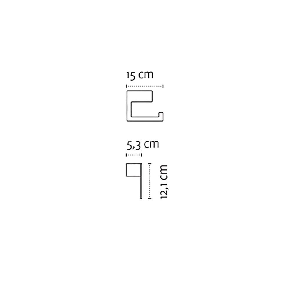 Ring-Style Toilet Roll Holder – NEO – Matt White – dimensions