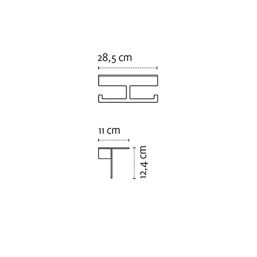 Double Straight Toilet Roll Holder – NEO – Matt White – dimensions