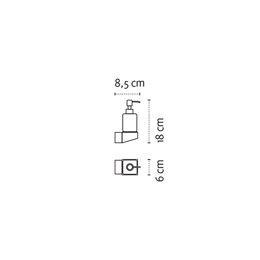 Wall-Mounted Soap Dispenser 200 ml – NEO – Matt White – dimensions