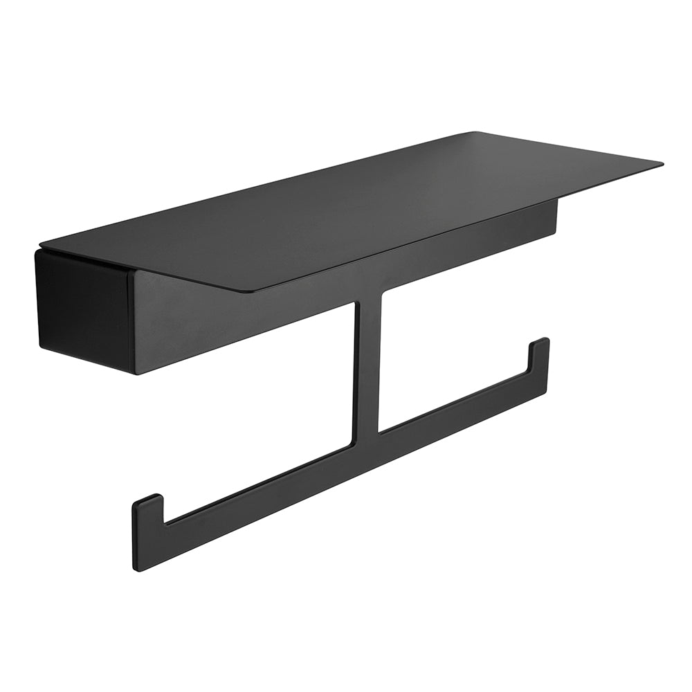 Double Straight Toilet Roll Holder – NEO – Matt Black